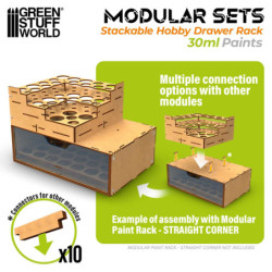 Módulo organizador de pinturas 30ml apilable y magnetizado