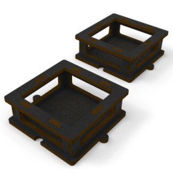 Soporte antivuelco para botes cuadrados pegamento x2