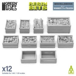 Cajas de madera con comida 1:48