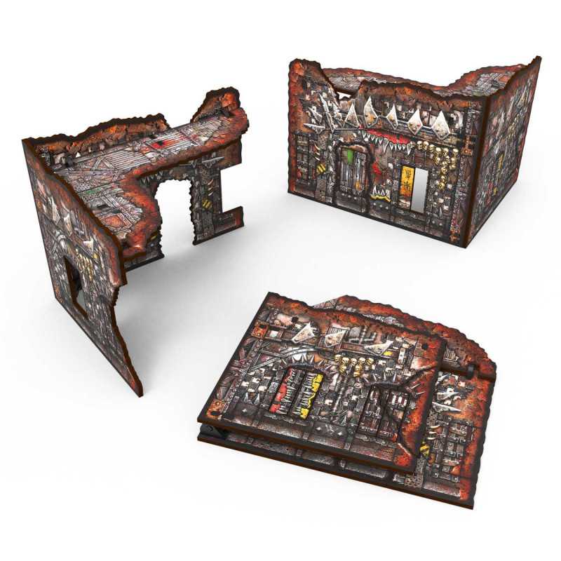 Ruina plegable Pequeña en L prepintada Matched Play - Orcos