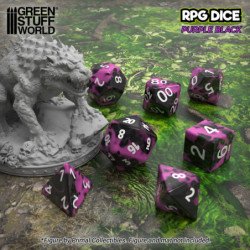 7x Dados Mix 16mm - Violeta Negro