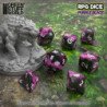 7x Dados Mix 16mm - Violeta Negro