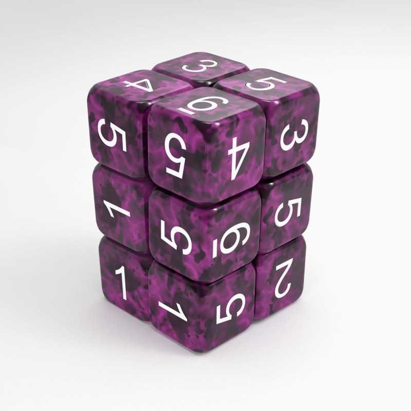 12x Dados D6 16mm - Violeta Negro