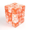 36x Dados D6 12mm - Naranja Blanco Marmol