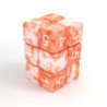 12x Dados D6 16mm - Naranja Blanco Marmol