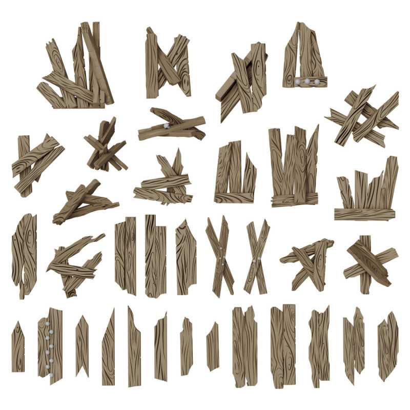 Tablones de madera rotos 1:48–1:35