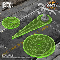 Plantillas de explosión wargames - Verde Fluor