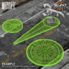 Plantillas de explosión wargames - Verde Fluor