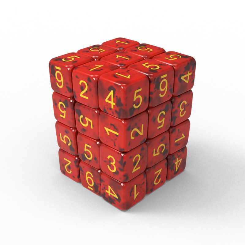 36x Dados D6 12mm - Rojo oscuro