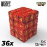 36x Dados D6 12mm - Rojo oscuro