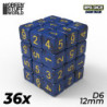 36x Dados D6 12mm - Azul oscuro
