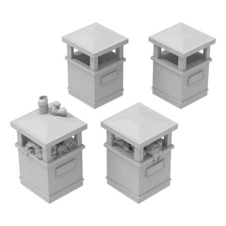 Papeleras de Parque​ Cuadradas 1:48