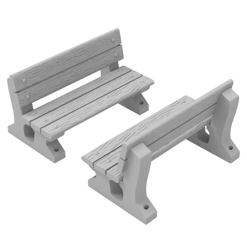 Bancos de madera 1:48