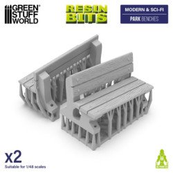 Bancos de madera 1:48