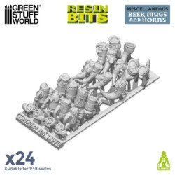 Jarras de cerveza y cuernos 1:48