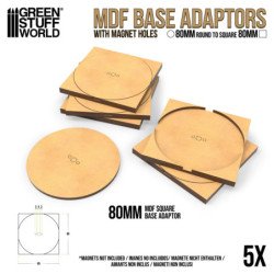 Adaptador peana DM - Redondo 80mm a Cuadrado