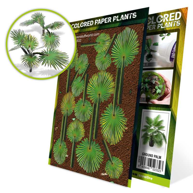 Plantas de Papel Coloreadas - Palmera Suelo