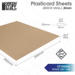 Plancha Plasticard - Pared de Ladrillo 3mm