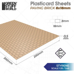 Plancha Plasticard - Adoquines 8x18mm