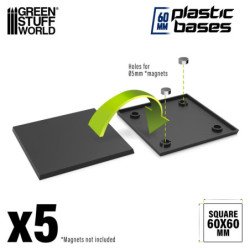 Peanas de plastico negras - cuadradas 60 mm