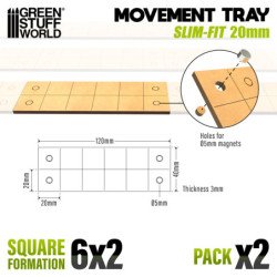 Bandejas de Movimiento DM - Slimfit Cuadradas 120x40mm