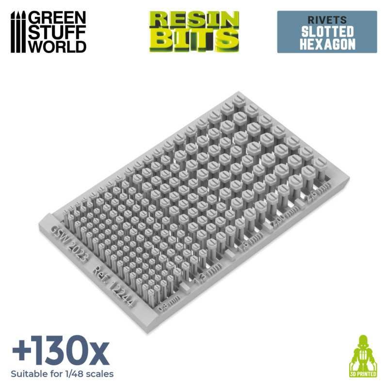Set impreso en 3D - Remaches Hexagonales 1:48-1:35
