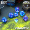 7x Dados Mix 16mm - Azul Claro - Morado