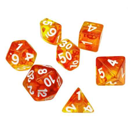 7x Dados Mix 16mm - Naranja - Amarillo