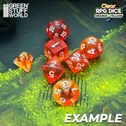 7x Dados Mix 16mm - Naranja - Amarillo