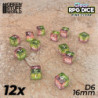 12x Dados D6 16mm - Rosa Claro