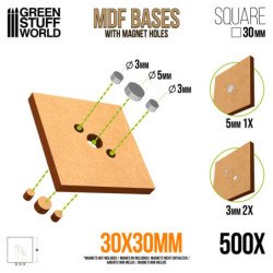 Peanas DM - Cuadradas 30 mm (Pack x500)