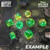 7x Dados Mix 16mm - Verde/Amarillo Transparente