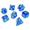 7x Dados Mix 16mm - Azul/Turquesa Transparente