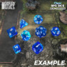 7x Dados Mix 16mm - Azul/Turquesa Transparente