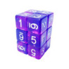 12x Dados D6 16mm - Azul/Lila Transparente