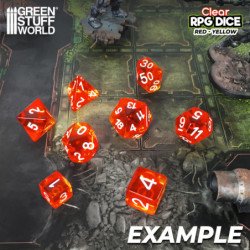 36x Dados D6 12mm - Rojo/Amarillo Transparente