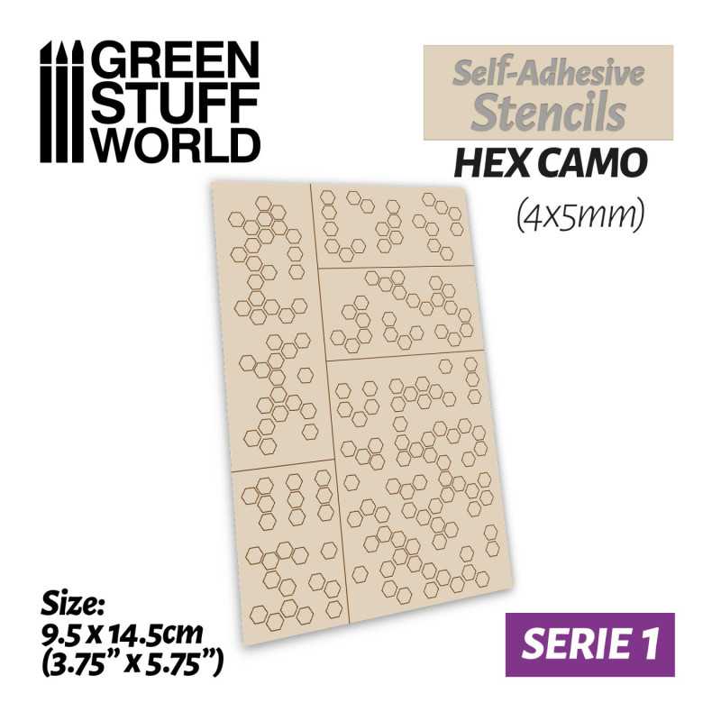 Plantillas autoadhesivas - Camuflaje hexagonal