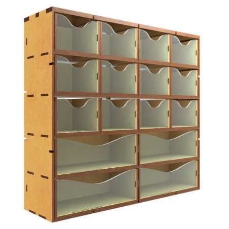 Cajonera vertical madera DM (16 cajones)