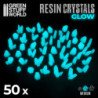 Cristales de Resina AZUL TURQUESA GLOW - Medianos