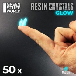 Cristales de Resina AZUL TURQUESA GLOW - Medianos