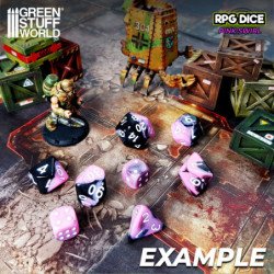 7x Dados Mix 16mm - Rosa Marmol