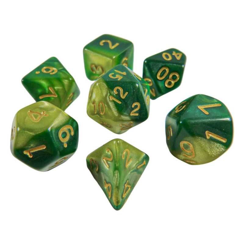 7x Dados Mix 16mm - Verde Marmol