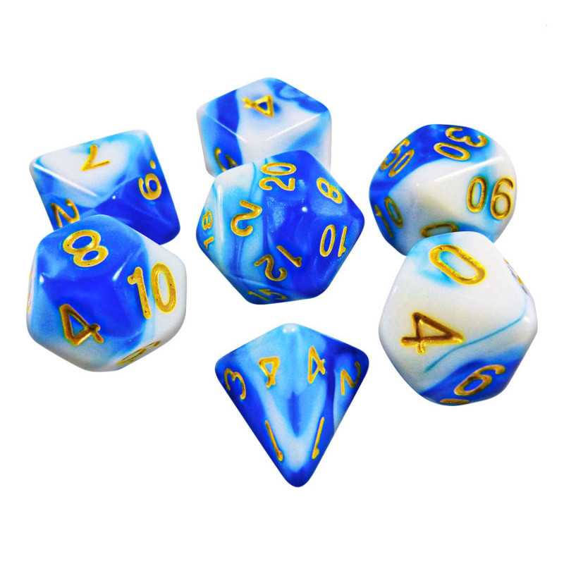 7x Dados Mix 16mm - Azul Blanco