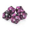 5x Dados D20 20mm - Rosa Marmol