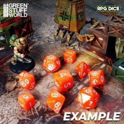 5x Dados D20 20mm - Naranja