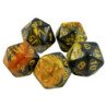 5x Dados D20 20mm - Ambar Marmol