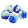 5x Dados D20 20mm - Azul Blanco