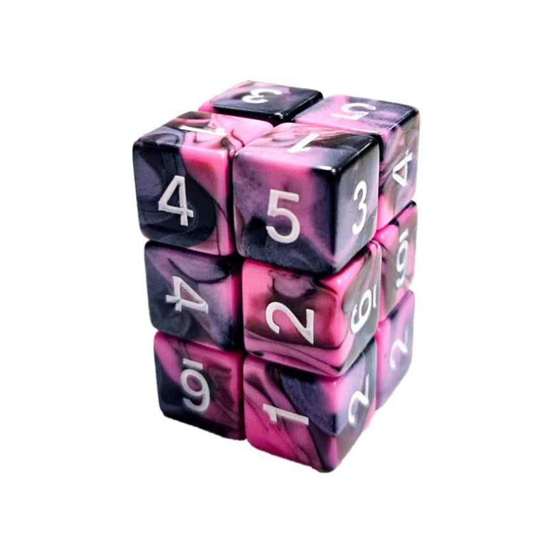 12x Dados D6 16mm - Rosa Marmol