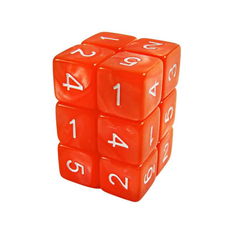 12x Dados D6 16mm - Naranja