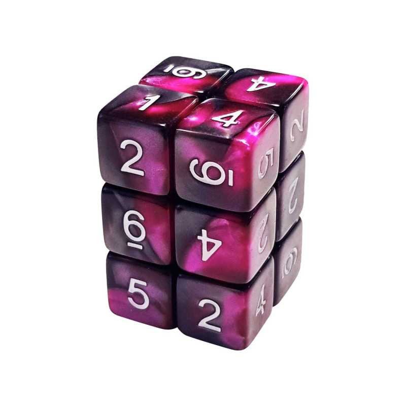 12x Dados D6 16mm - Lila Marmol